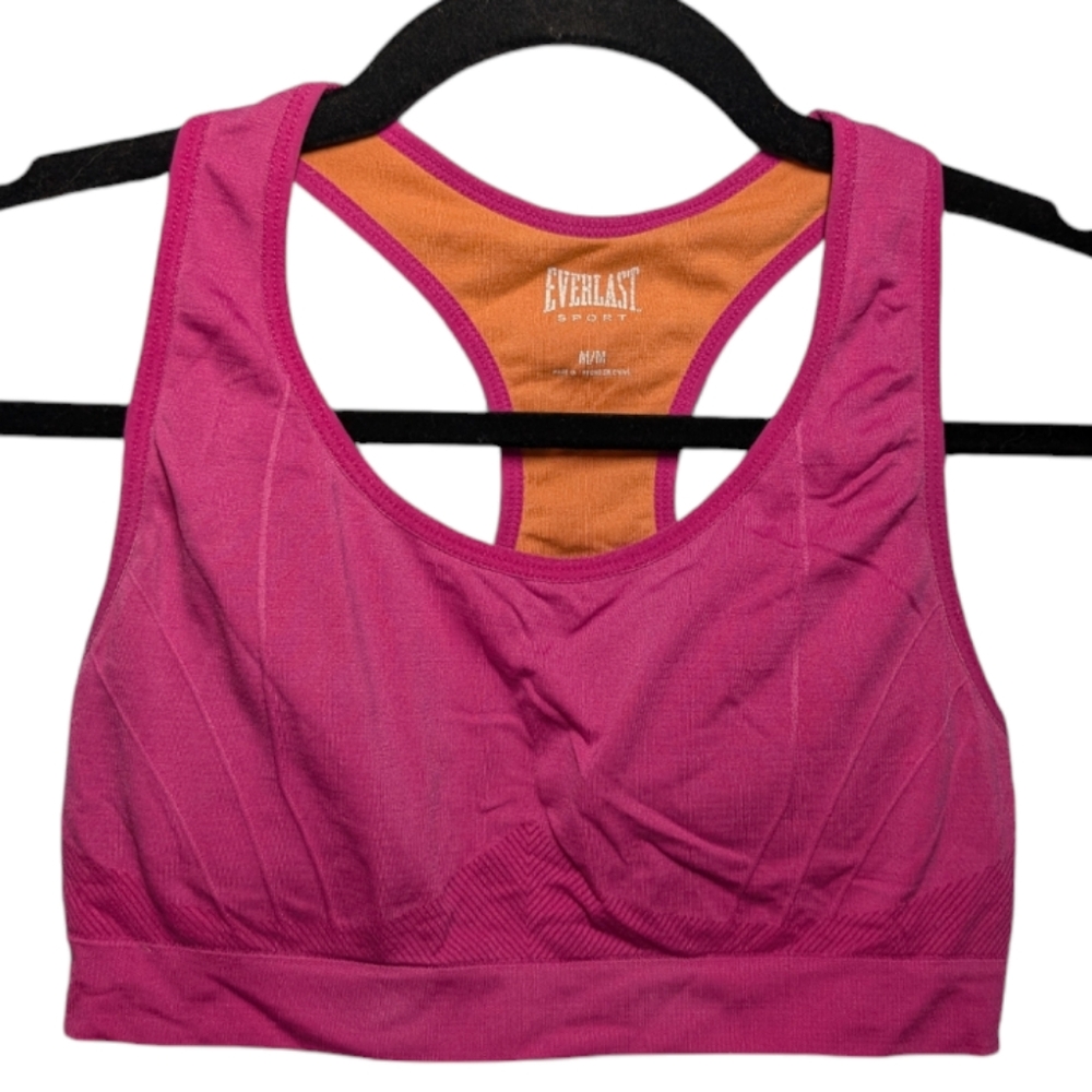 Everlast Sport Pink Padded Racerback Sports Bra M 🌸